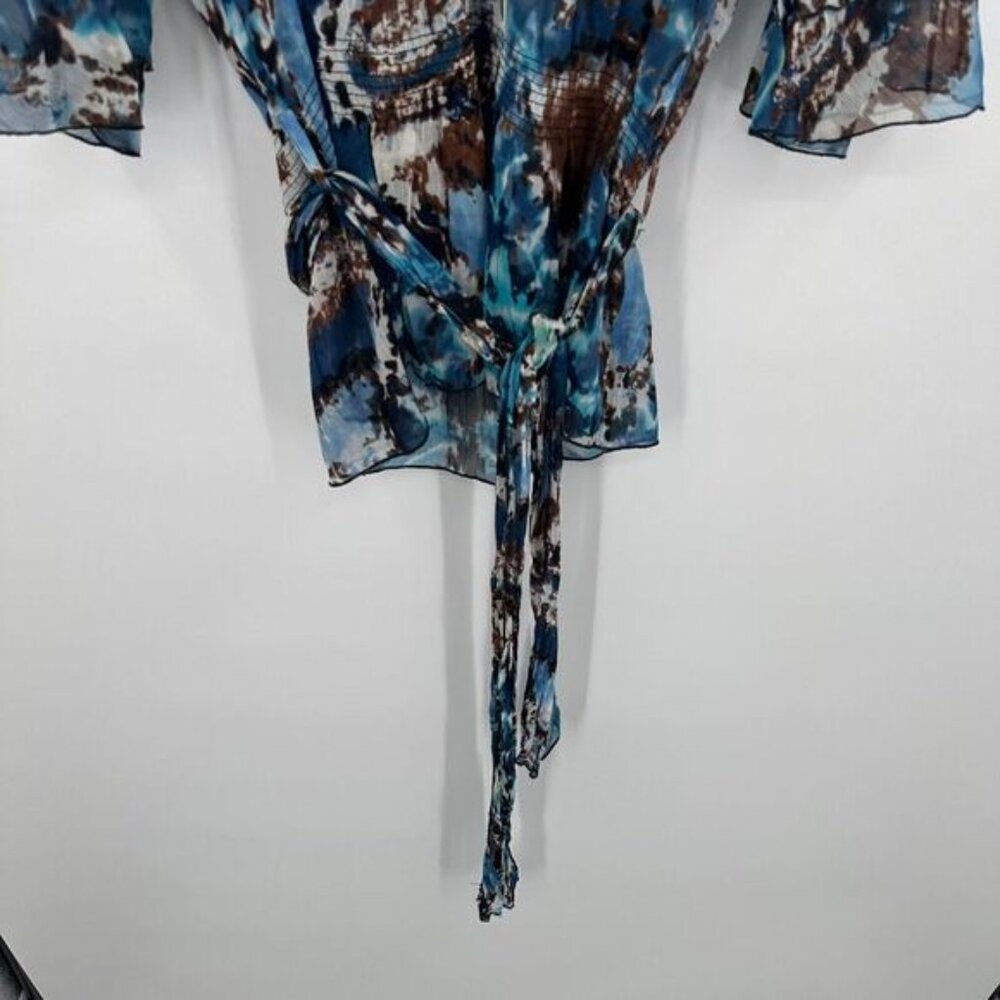 Alberto Makali Piece Set Womens Small Multi‎ Tie Dye Ruffled Trim Button Front - Picture 4 of 12